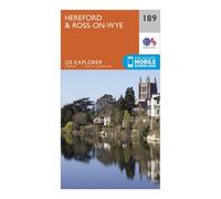 Ordnance Survey Explorer 189 Hereford & Ross-on-Wye Map With Digital Version, Orange One Size