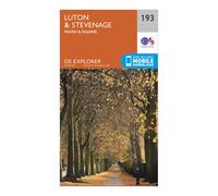 Ordnance Survey Explorer 193 Luton & Stevenage, Hitchin & Ampthill Map With Digital Version, Orange One Size
