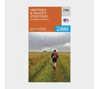 Ordnance Survey Explorer 194 Hertford & Bishop's Stortford Map With Digital Version, Orange One Size