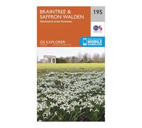 Ordnance Survey Explorer 195 Braintree & Saffron Walden Map With Digital Version, Orange One Size