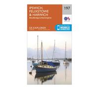 Ordnance Survey Explorer 197 Ipswich, Felixstowe & Harwich Map With Digital Version, Orange One Size