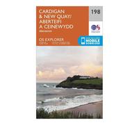 Ordnance Survey Explorer 198 Cardigan & New Quay, Aberaeron Map With Digital Version, Orange One Size