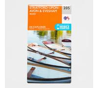 Ordnance Survey Explorer 205 Stratford-upon-Avon & Evesham Map With Digital Version, Orange One Size