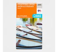 Ordnance Survey Explorer 205 Stratford-upon-Avon & Evesham Map With Digital Version, Orange One Size