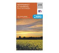 Ordnance Survey Explorer 210 Newmarket & Havehill, Barrow, Clare & Kedington Map With Digital Version, Orange One Size