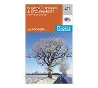 Ordnance Survey Explorer 211 Bury St Edmunds & Stowmarket Map With Digital Version, Orange One Size