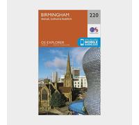 Ordnance Survey Explorer 220 Birmingham, Walsall, Solihull & Redditch Map With Digital Version, Orange One Size