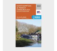 Ordnance Survey Explorer 223 Northampton, Market Harborough, Brixworth & Pitsford Water Map With Digital Version, Orange One Size