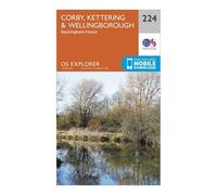 Ordnance Survey Explorer 224 Corby, Kettering & Wellingborough Map With Digital Version, Orange One Size