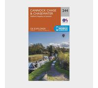 Ordnance Survey Explorer 244 Cannock Chase & Chasewater Map With Digital Version - Orange, Orange