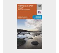 Explorer 250 Norfolk Coast West Map With Digital Version One Size
