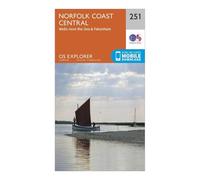 Ordnance Survey Explorer 251 Norfolk Coast Central Map With Digital Version, Orange One Size