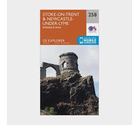 Ordnance Survey Explorer 258 Stoke-on-Trent & Newcastle-under-Lyme Map With Digital Version, Orange One Size