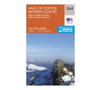 Ordnance Survey Explorer 264 Vale of Clwyd, Rhyl, Denbigh & Ruthin Map With Digital Version, Orange One Size
