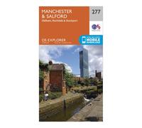 Ordnance Survey Explorer 277 Manchester & Salford Map With Digital Version, Orange One Size
