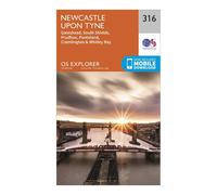 Ordnance Survey Explorer 316 Newcastle upon Tyne Map With Digital Version, Orange One Size