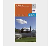 Ordnance Survey Explorer 342 Glasgow Map With Digital Version - Orange, Orange