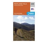 Ordnance Survey Explorer 344 Pentland Hills Map With Digital Version, Orange One Size
