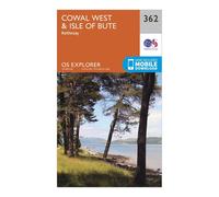 Explorer 362 Cowal West & Isle of Bute Map With Digital Version, Orange One Size