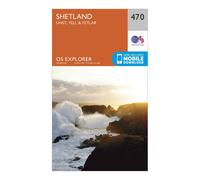 Ordnance Survey Explorer 470 Shetland - Unst, Yell & Fetlar Map With Digital Version, Orange One Size