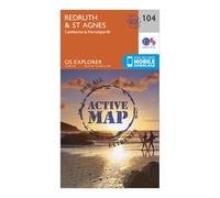Ordnance Survey Explorer Active 104 Redruth & St Agnes Map With Digital Version - Orange, Orange