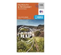 Ordnance Survey Explorer Active 105 Falmouth & Mevagissey Map With Digital Version, Orange One Size