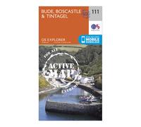 Ordnance Survey Explorer Active 111 Bude, Boscastle & Tintagel Map With Digital Version, Orange One Size