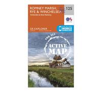 Ordnance Survey Explorer Active 125 Romneys Marsh, Rye & Winchelsea Map With Digital Version - Orange, Orange