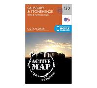 Ordnance Survey Explorer Active 130 Salisbury & Stonehenge Map With Digital Version, Orange One Size
