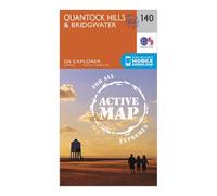 Ordnance Survey Explorer Active 140 Quantock Hills & Bridgewater Map With Digital Version, Orange One Size