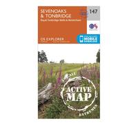 Ordnance Survey Explorer Active 147 Sevenoaks & Tonbridge Map With Digital Version - Orange, Orange