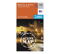Ordnance Survey Explorer Active 155 Bristol & Bath Map With Digital Version, Orange One Size