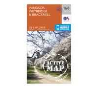 Ordnance Survey Explorer Active 160 Windsor, Weybridge & Bracknell Map With Digital Version, Orange One Size