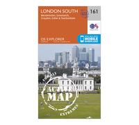 Ordnance Survey Explorer Active 161 London South Map With Digital Version One Size