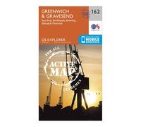 Ordnance Survey Explorer Active 162 Greenwich & Gravesend Map With Digital Version - Orange, Orange