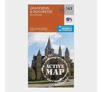 Ordnance Survey Explorer Active 163 Gravesend & Rochester Map With Digital Version - Orange, Orange
