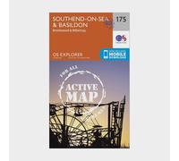 Ordnance Survey Explorer Active 175 Southend-on-Sea & Basildon Map With Digital Version, Orange One Size