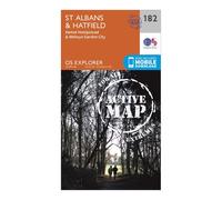 Ordnance Survey Explorer Active 182 St Albans & Hatfield Map With Digital Version - Orange, Orange