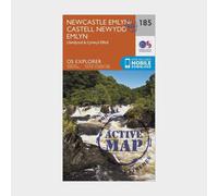 Ordnance Survey Explorer Active 185 Newcastle Emlyn, Llandysul & Cynwyl Elfed Map With Digital Version One Size