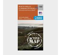 Ordnance Survey Explorer Active 188 Builth Wells, Painscastle & Talgarth Map With Digital Version - Orange, Orange