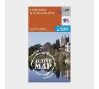 Ordnance Survey Explorer Active 189 Hereford & Ross-on-Wye Map With Digital Version, Orange One Size