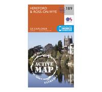 Ordnance Survey Explorer Active 189 Hereford & Ross-on-Wye Map With Digital Version, Orange One Size