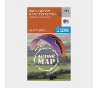 Ordnance Survey Explorer Active 192 Buckingham & Milton Keynes Map With Digital Version, Orange One Size