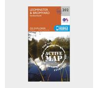 Ordnance Survey Explorer Active 202 Leominster & Bromyard Map With Digital Version, Orange One Size