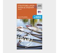 Ordnance Survey Explorer Active 205 Stratford-upon-Avon & Evesham Map With Digital Version, Orange One Size