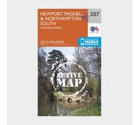 Ordnance Survey Explorer Active 207 Newport Pagnell & Northampton South Map With Digital Version, Orange One Size