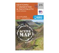 Ordnance Survey Explorer Active 215 Newton & Llanfair Caereinion Map With Digital Version, Orange One Size