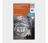 Ordnance Survey Explorer Active 219 Wolverhampton & Dudley Map With Digital Version, Orange One Size