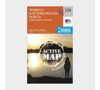 Ordnance Survey Explorer Active 235 Wisbech & Peterborough North Map With Digital Version - Orange, Orange