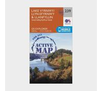 Ordnance Survey Explorer Active 239 Lake Vyrnwy & Llanfyllin Map With Digital Version, Orange One Size